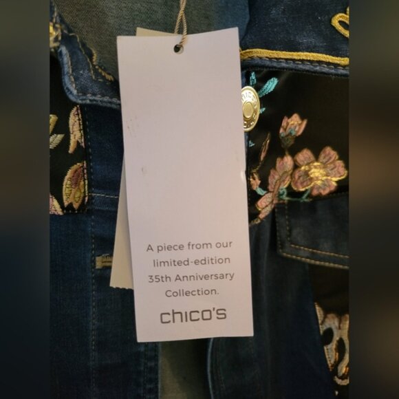 NWT Chico's Denim Heritage Jacket Heirloom Indigo Size Medium - Picture 10 of 16